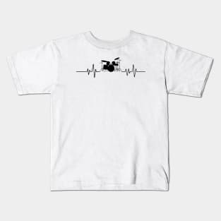 Drums Heartbeat for Drummers & percussionists Kids T-Shirt